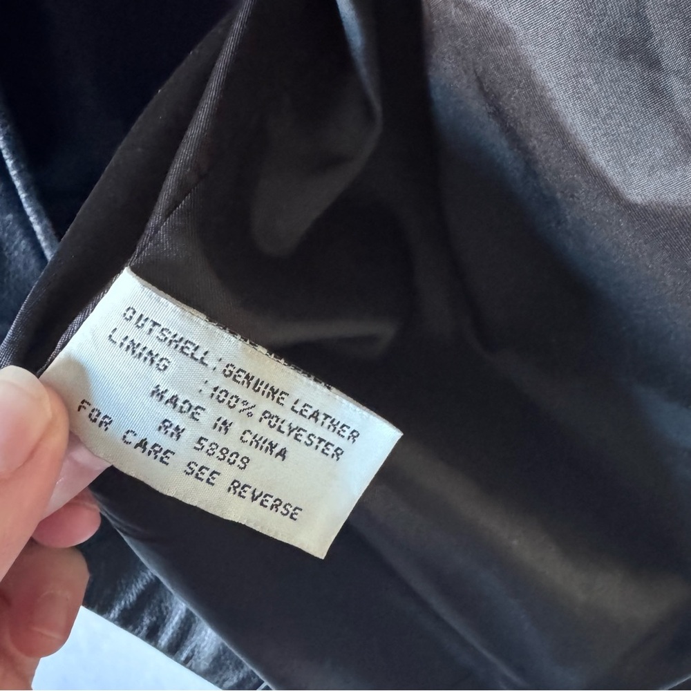 Preston & York Black Leather Button-Front Jacket - Picture 4 of 12